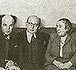Members of EAK and B. Goldberg. From the left to the right: L. Kvitko, V. Zuskin, B. Goldberg, L. Shtern, A. Kats, I. Fefer. Moscow. 1946. Photo