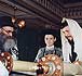Holiday to celebrate the completed recopying of a Torah scroll. 1990. Photo